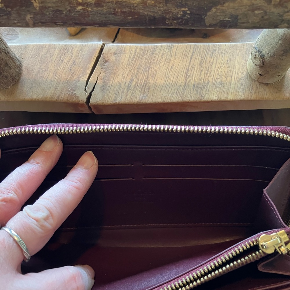 Louis Vuitton Limited Edition Red and Pink Leopard Zip Wallet with Gold Hardware - Picture 8 of 11